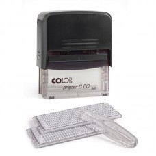 Printer С60 Set-F, Самонаборный штамп с 2-мя кассами 9 строк без рамки, 7 строк с рамкой пластик 76х37мм